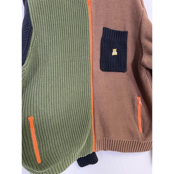 Teddy Fresh Cardigan Mens Large Sweater Retro Colorblock Preppy Classic Grandpa - Picture 4 of 16